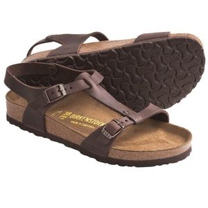 BIRKENSTOCK Odessa Brown Leather Sandals Rare 42 (woman’s 11)